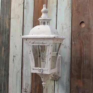 Fransk udendørs lampe i antik hvid