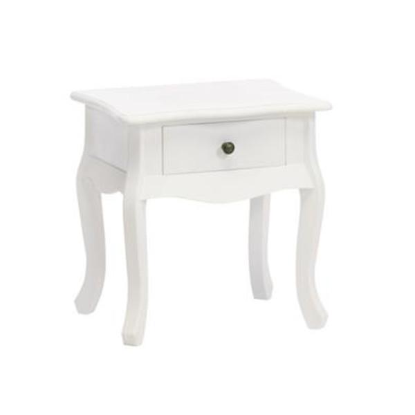 Tilbageholde ildsted reference Køb nu - lille bord i hvid med en skuffe i fransk vintagestil hos Louis &  Ludvig